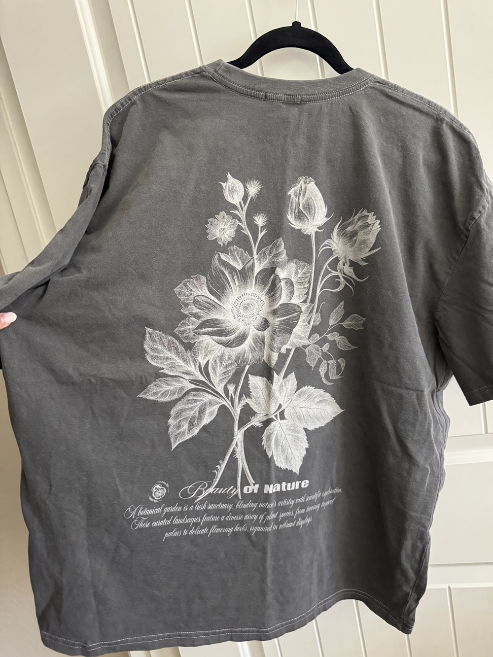 Relaxed Charcoal Floral Graphic Tee